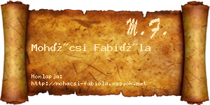 Mohácsi Fabióla névjegykártya